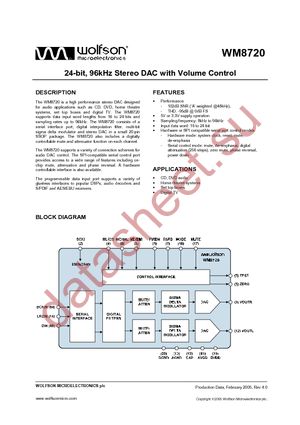 WM8720SEDS/R datasheet  